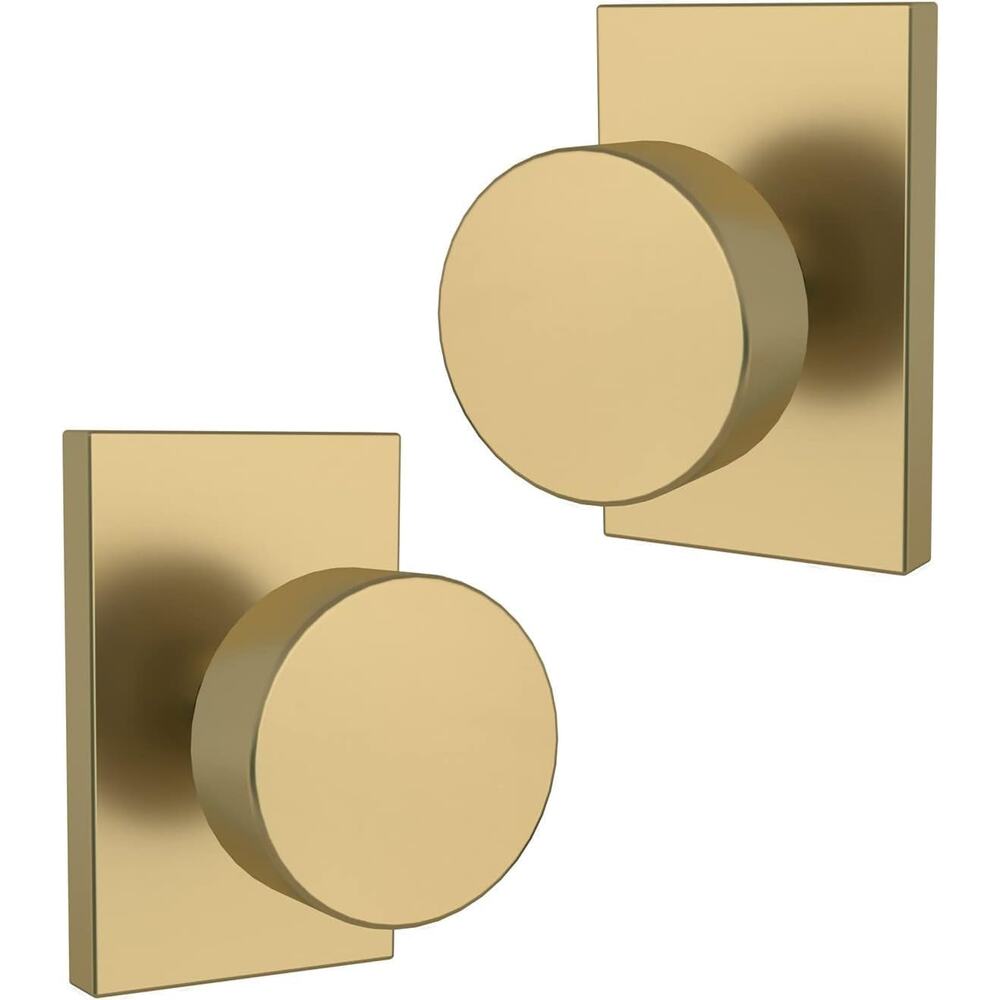 New 2 Pack Heavy Duty Satin Brass Dummy Door Knob, Non-Turning
